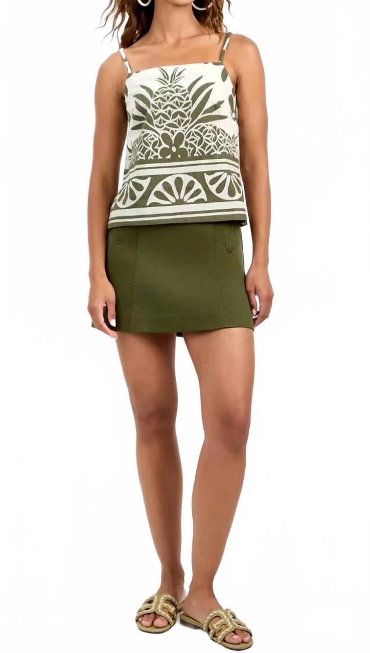NEW TRINA TURK marita top in jungle green